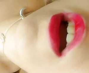 Home sensitive striptease in a crimson sundress and onanism with orgasm. Close-up