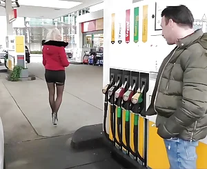 German blondie teenager tart pick up at gas station and plow